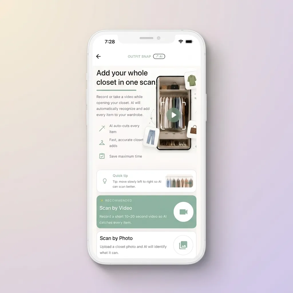 Ailyta video wardrobe scanning interface