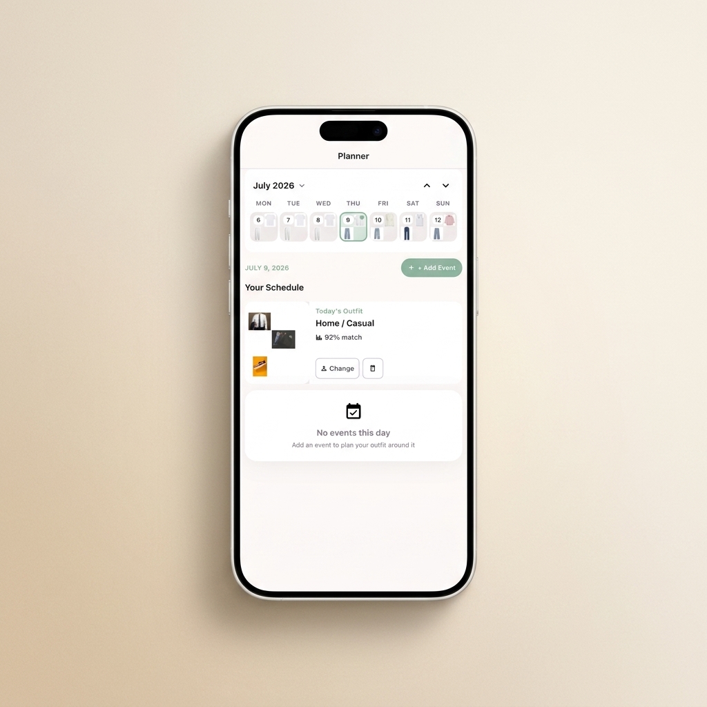 Weekly outfit planner interface